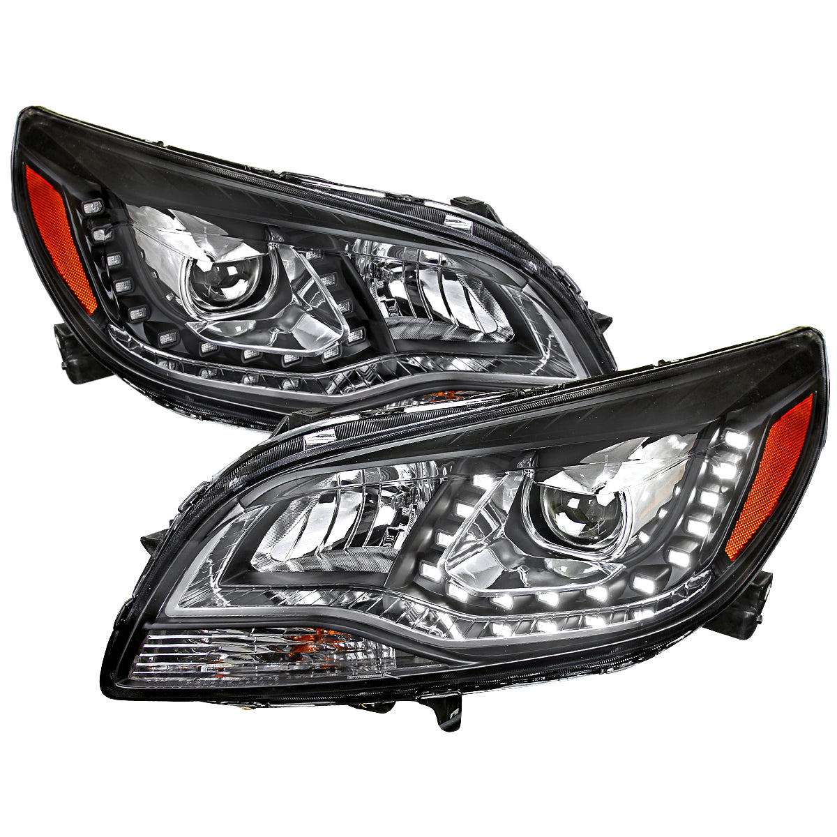 2013-2015 Chevrolet Malibu Projector Headlights (Matte Black Housing/Clear Lens)