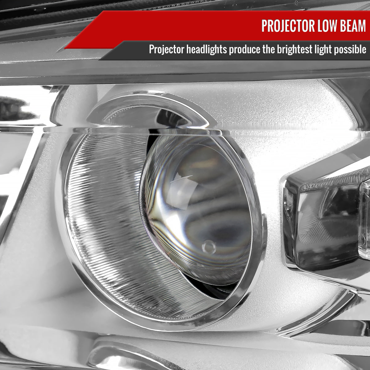 2013-2015 Chevrolet Malibu / 2016 Malibu Limited Clear Lens Projector Headlight w/ Amber Reflector - Driver Side Only