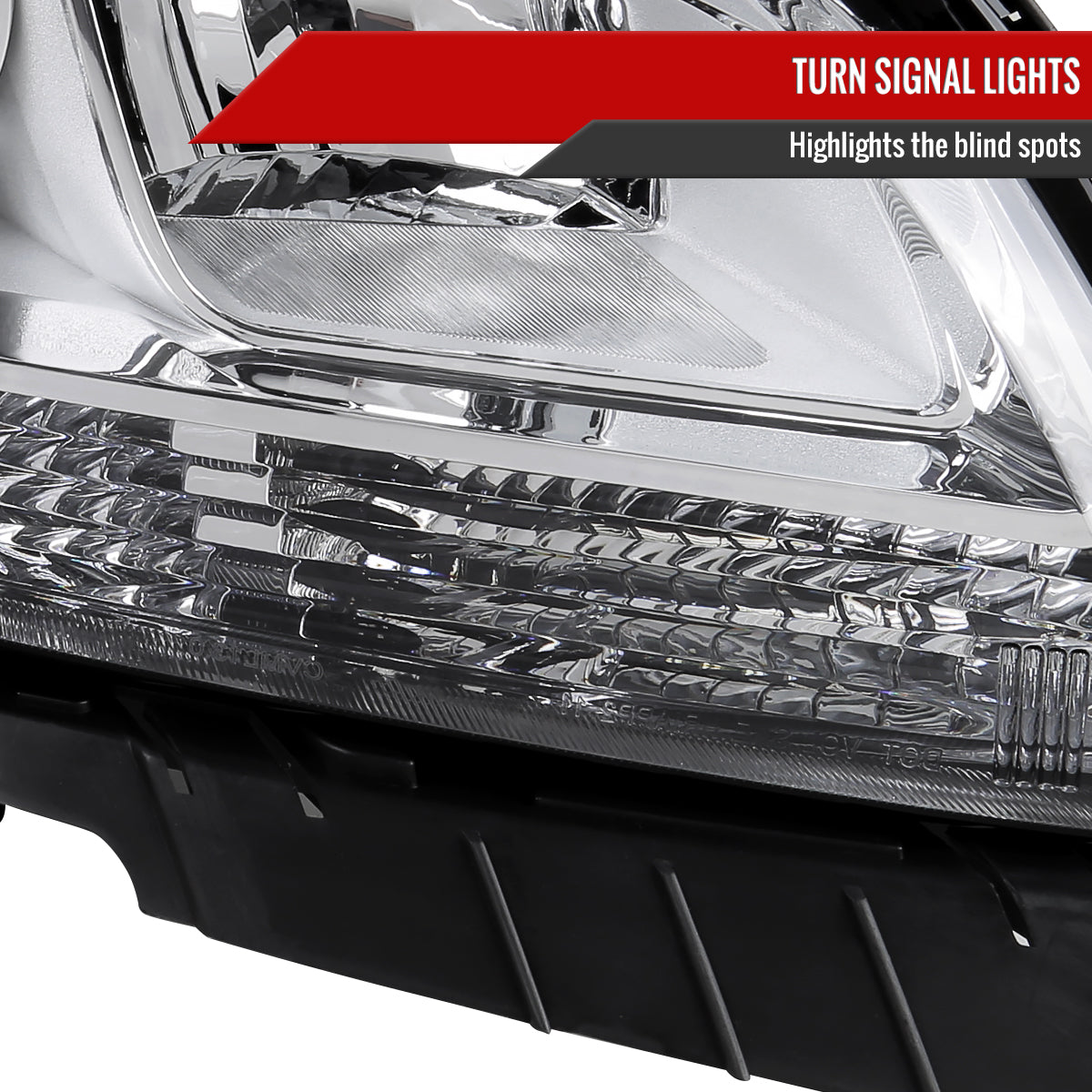 2013-2015 Chevrolet Malibu / 2016 Malibu Limited Clear Lens Projector Headlight w/ Amber Reflector - Passenger Side Only