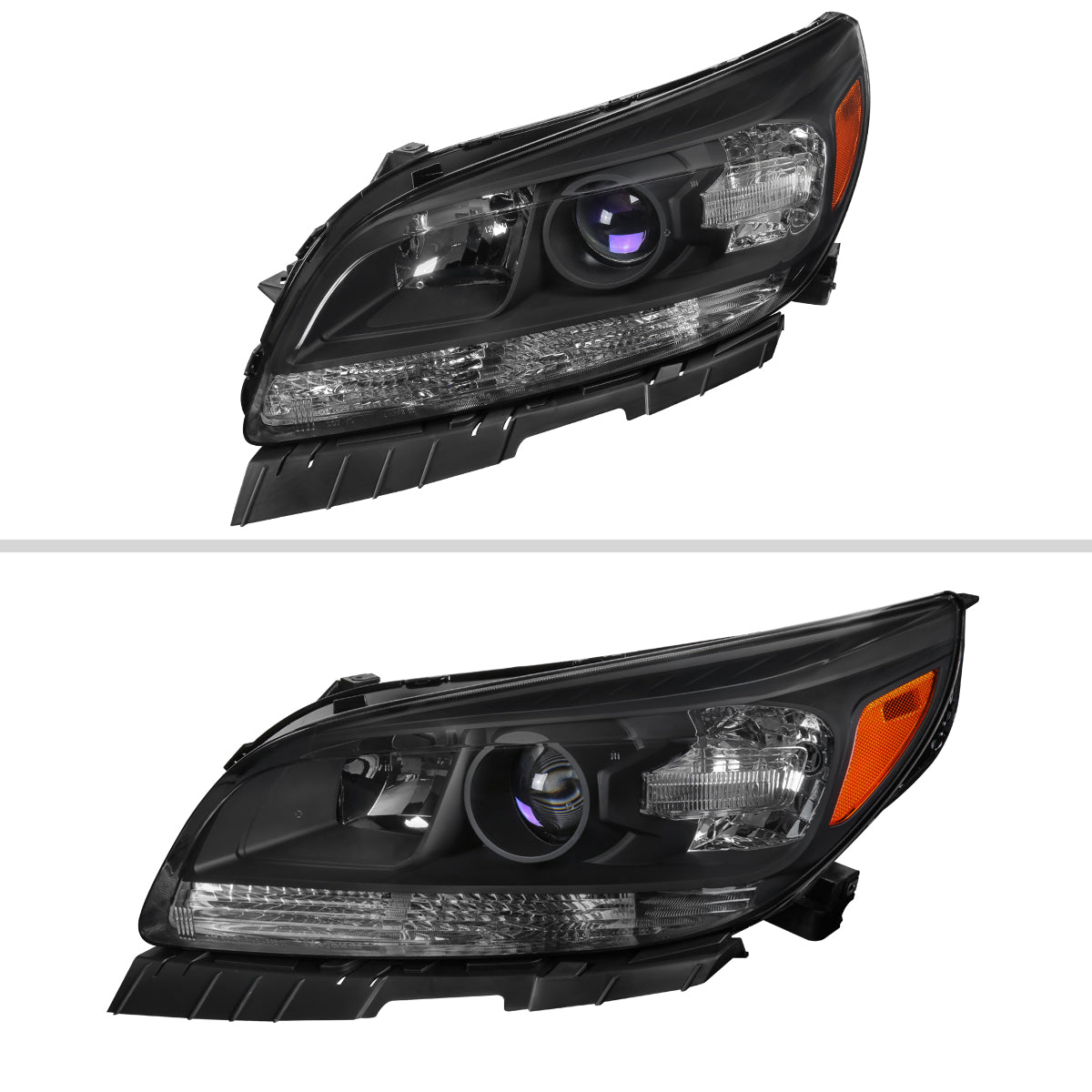 2013-2016 Chevrolet Malibu Projector Headlights (Matte Black Housing/Clear Lens)