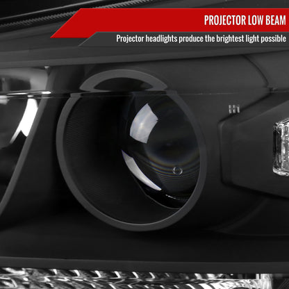2013-2016 Chevrolet Malibu Projector Headlights (Matte Black Housing/Clear Lens)