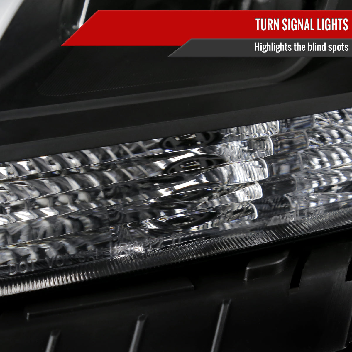 2013-2016 Chevrolet Malibu Projector Headlights (Matte Black Housing/Clear Lens)