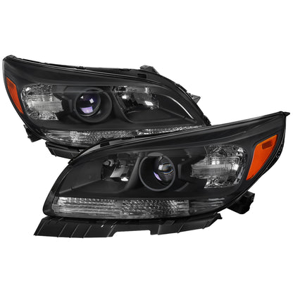 2013-2016 Chevrolet Malibu Projector Headlights (Matte Black Housing/Clear Lens)