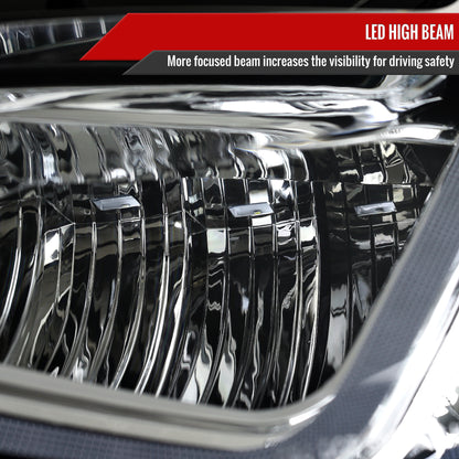 2019-2024 Chevrolet Malibu Switchback Sequential LED Turn Signal Projector Headlights (Chrome Housing/Clear Lens)