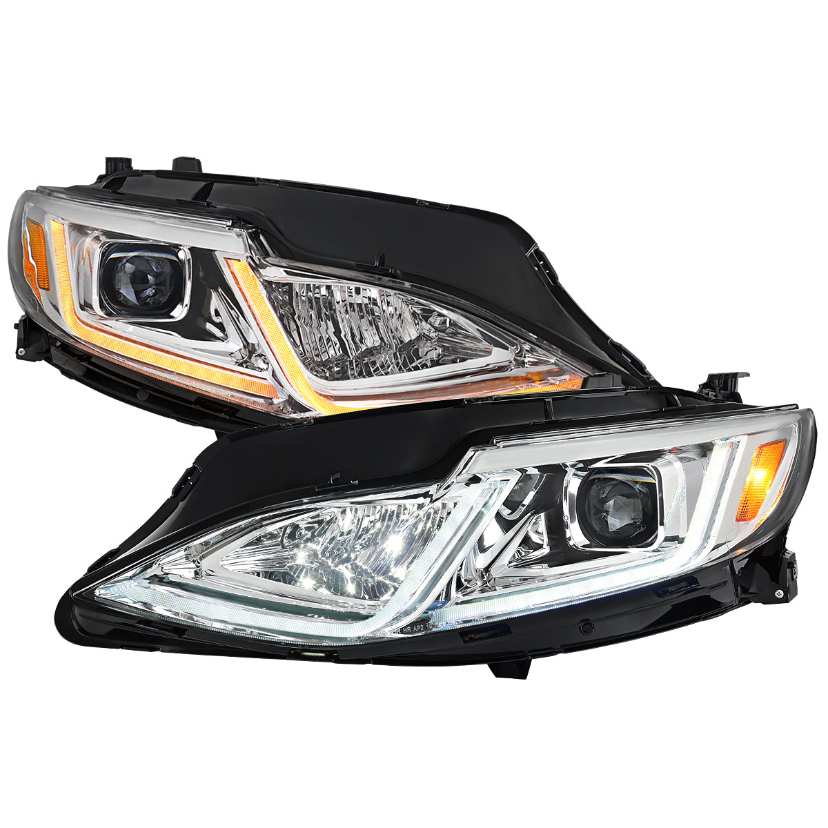2019-2024 Chevrolet Malibu Switchback Sequential LED Turn Signal Projector Headlights (Chrome Housing/Clear Lens)