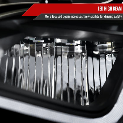 2019-2024 Chevrolet Malibu Switchback Sequential LED Turn Signal Projector Headlights (Matte Black Housing/Clear Lens)
