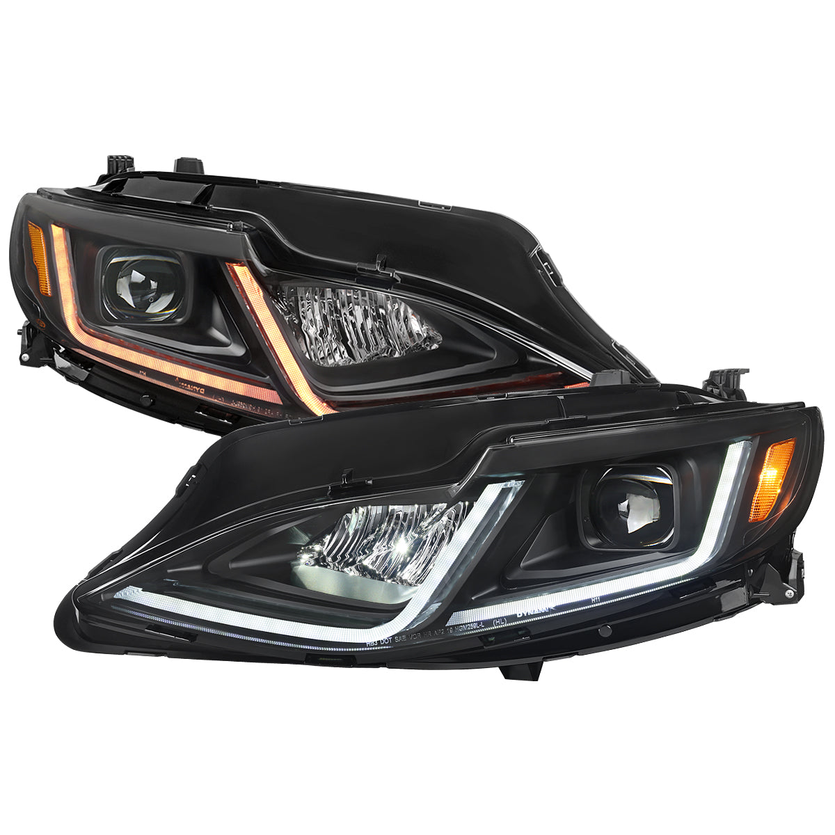2019-2024 Chevrolet Malibu Switchback Sequential LED Turn Signal Projector Headlights (Matte Black Housing/Smoked Lens)