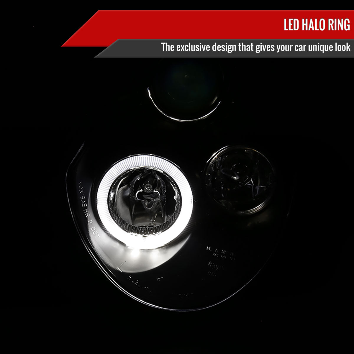 2002-2008 Mini Cooper R50 R53 R52 Single Halo Projector Headlights (Matte Black Housing/Clear Lens)
