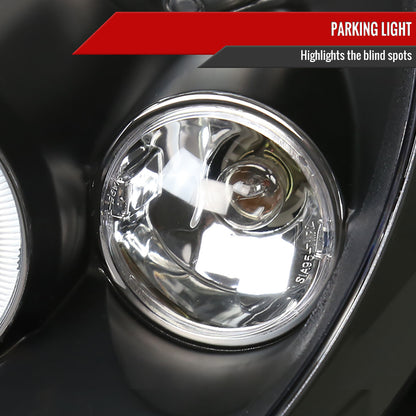 2002-2008 Mini Cooper R50 R53 R52 Single Halo Projector Headlights (Matte Black Housing/Clear Lens)