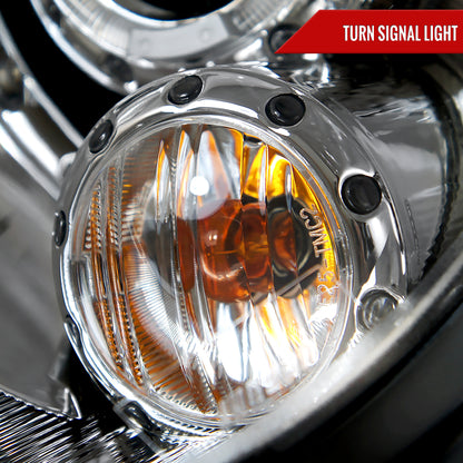 2007-2015 Mini Cooper R55 R56 R57 R58 R59 Single Halo Projector Headlights (Chrome Housing/Clear Lens)