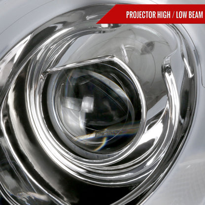 2007-2015 Mini Cooper R55 R56 R57 R58 R59 Projector  Headlights w/ LED Turn Signal Lights (Chrome Housing/Clear Lens)