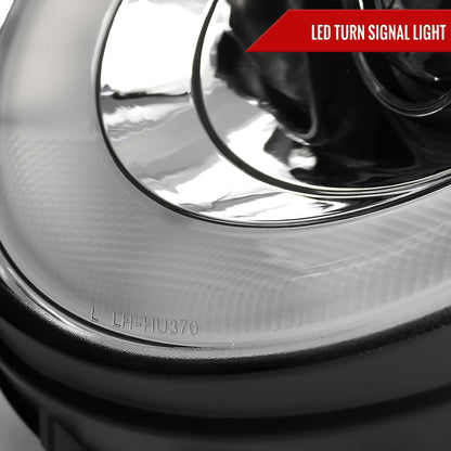 2007-2015 Mini Cooper R55 R56 R57 R58 R59 Projector  Headlights w/ LED Turn Signal Lights (Chrome Housing/Clear Lens)