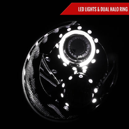 2007-2015 Mini Cooper R55 R56 R57 R58 R59 Halo Projector Headlights (Glossy Black Housing/Smoked Lens)