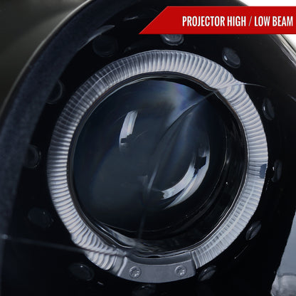 2007-2015 Mini Cooper R55 R56 R57 R58 R59 Halo Projector Headlights (Glossy Black Housing/Smoked Lens)