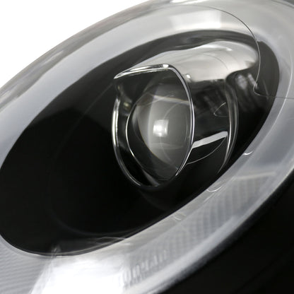 2007-2015 Mini Cooper R55 R56 R57 R58 R59 Projector  Headlights w/ LED Turn Signal Lights (Matte Black Housing/Clear Lens)