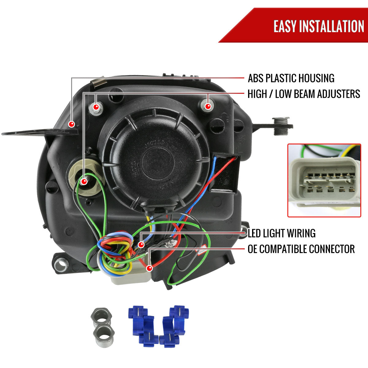 2007-2015 Mini Cooper R55 R56 R57 R58 R59 Projector  Headlights w/ LED Turn Signal Lights (Matte Black Housing/Clear Lens)