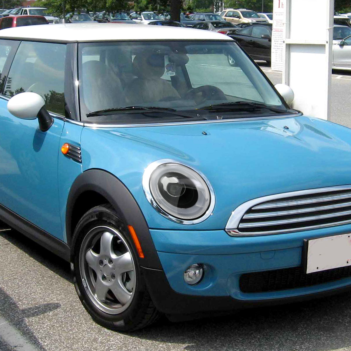 2007-2015 Mini Cooper R55 R56 R57 R58 R59 Projector  Headlights w/ LED Turn Signal Lights (Matte Black Housing/Clear Lens)