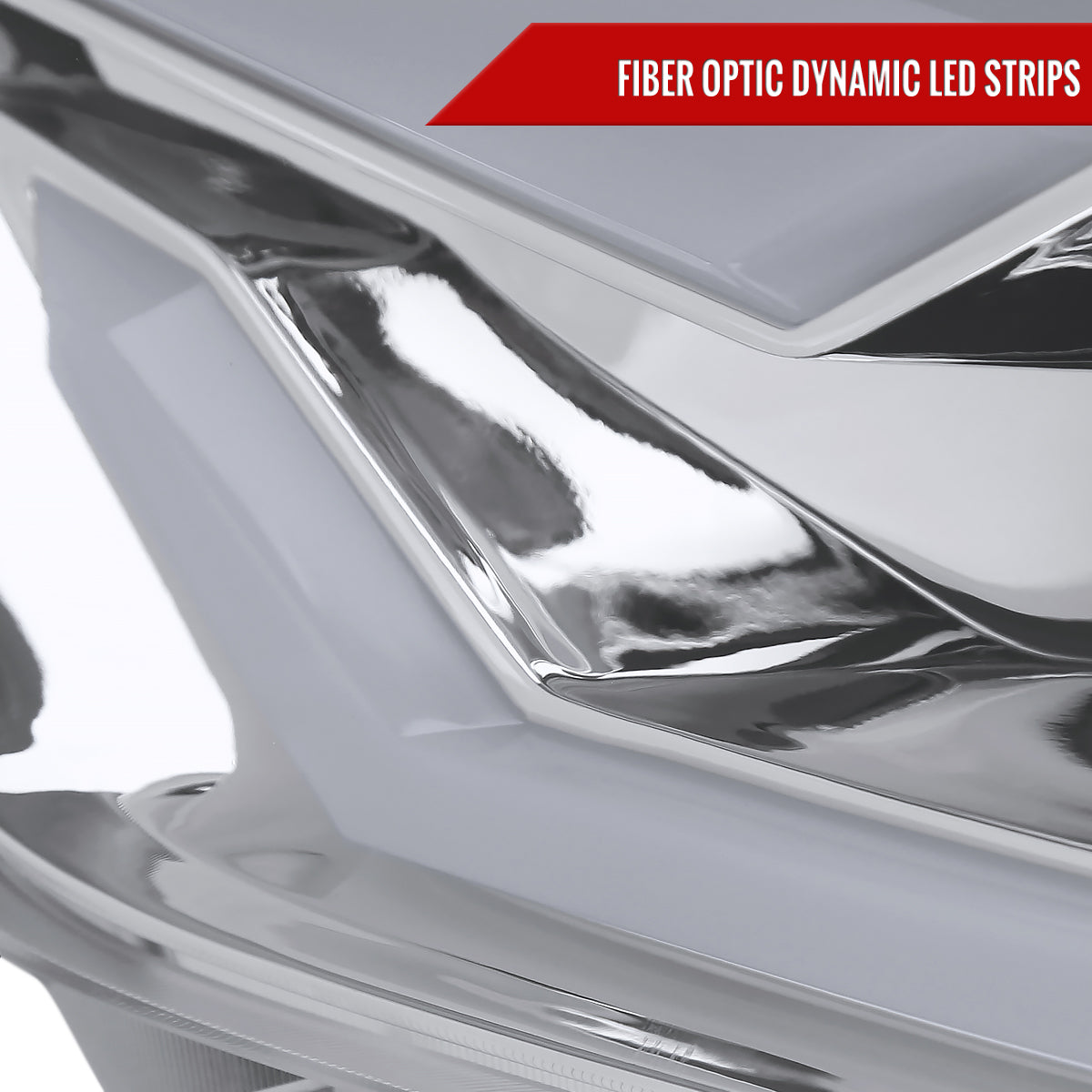 2015-2017 Ford Mustang / 2018-2020 Mustang Shelby LED Bar Xenon HID Projector Headlights (Chrome Housing/Clear Lens)