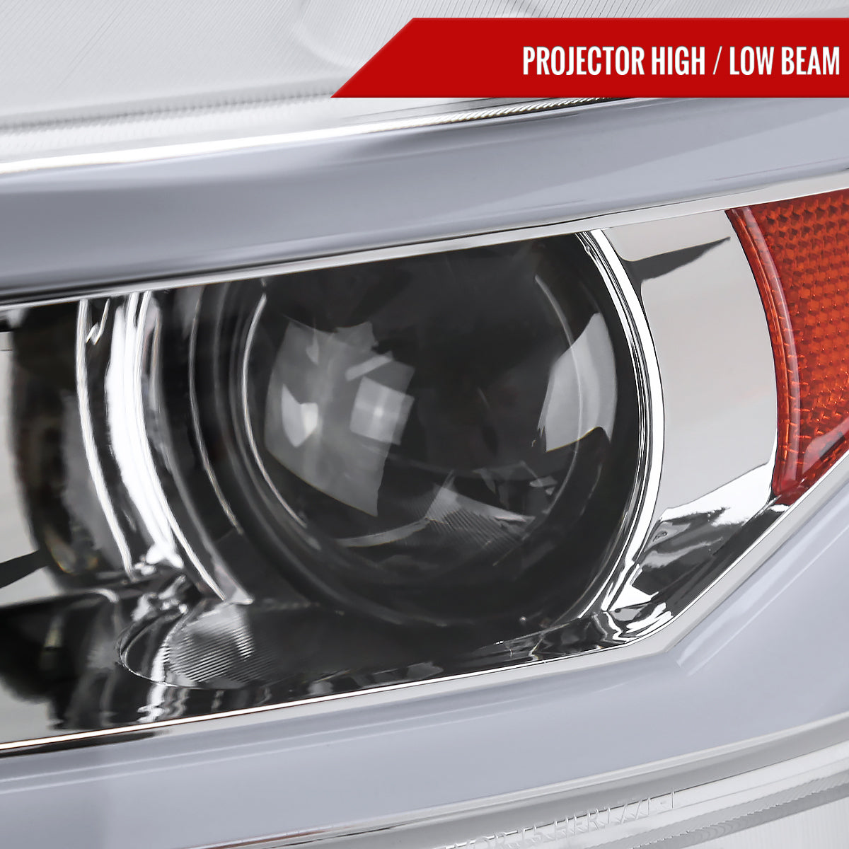 2015-2017 Ford Mustang/2018-2020 Mustang Shelby HID/Xenon Switchback Sequential LED Turn Signal Projector Headlights (Chrome Housing/Clear Lens)