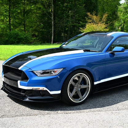 2015-2017 Ford Mustang/2018-2020 Mustang Shelby HID/Xenon Switchback Sequential LED Turn Signal Projector Headlights (Chrome Housing/Clear Lens)