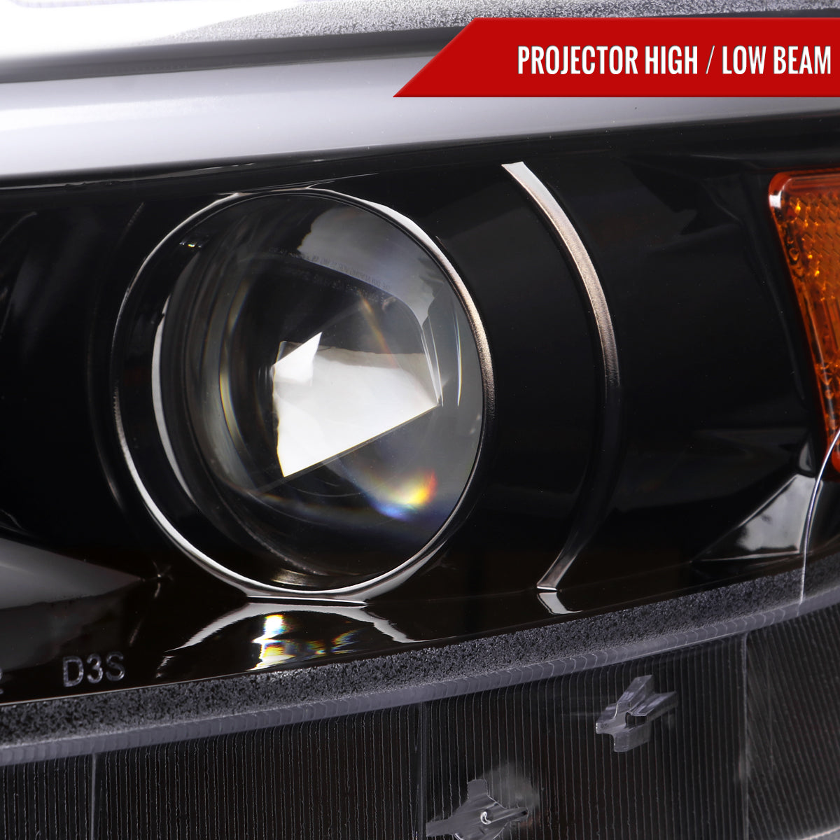 2015-2017 Ford Mustang HID-Type  LED Sequential Turn Signal Projector Headlights (Jet Black Housing/Clear Lens)
