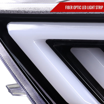 2015-2017 Ford Mustang HID-Type  LED Sequential Turn Signal Projector Headlights (Jet Black Housing/Clear Lens)