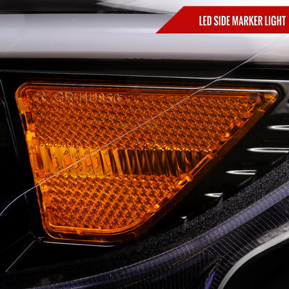 2015-2017 Ford Mustang HID-Type  LED Sequential Turn Signal Projector Headlights (Jet Black Housing/Clear Lens)