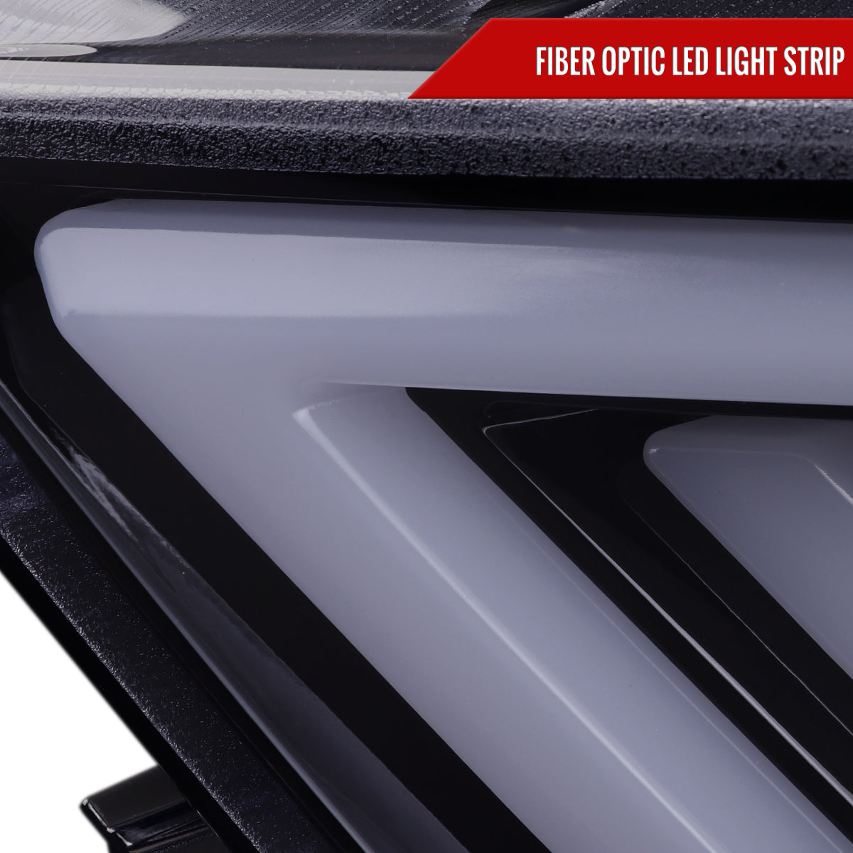 2015-2017 Ford Mustang HID-Type  LED Sequential Turn Signal Projector Headlights (Glossy Black Housing/Smoked Lens)