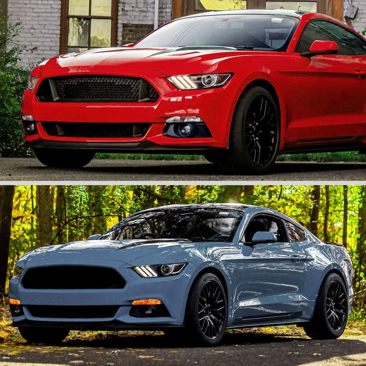 2015-2017 Ford Mustang / 2018-2020 Mustang Shelby LED Strip Xenon HID Projector Headlights - Driver Side Only (Matte Black Housing/Clear Lens)