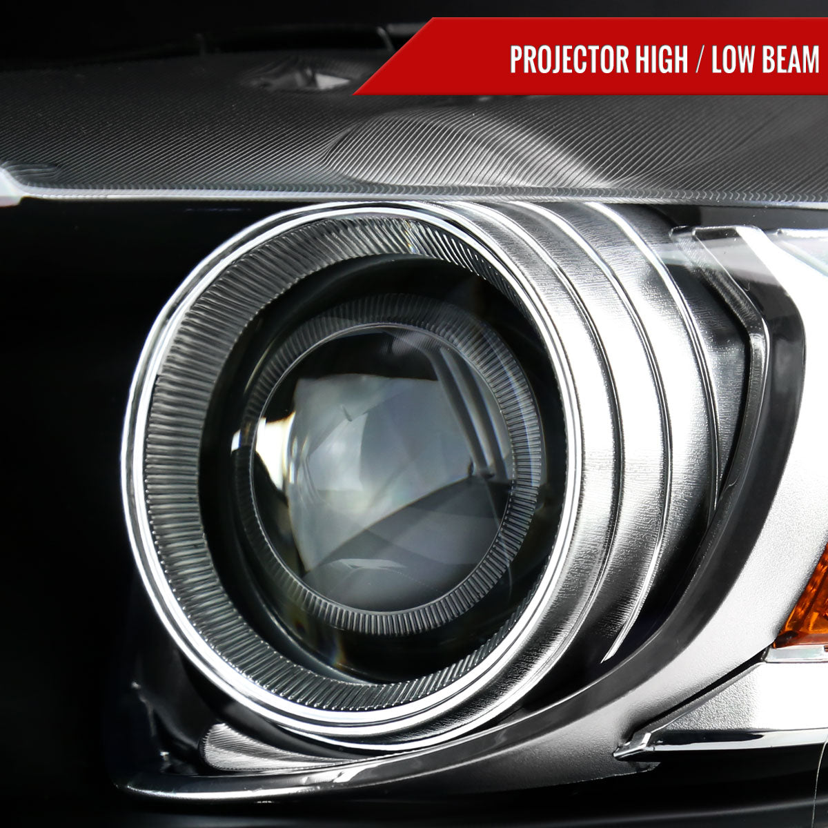 2015-2017 Ford Mustang / 2018-2020 Mustang Shelby LED Strip Xenon HID Projector Headlights (Matte Black Housing/Clear Lens)