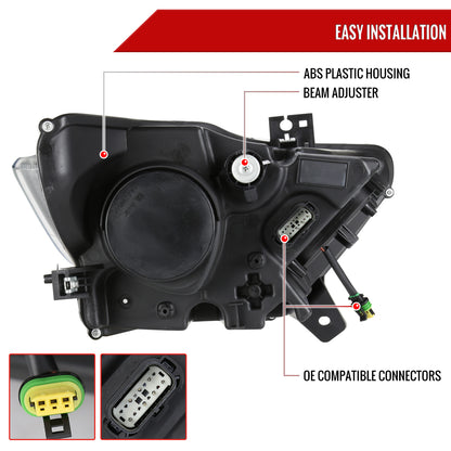 2015-2017 Ford Mustang / 2018-2020 Mustang Shelby LED Bar Xenon HID Projector Headlights (Matte Black Housing/Clear Lens)