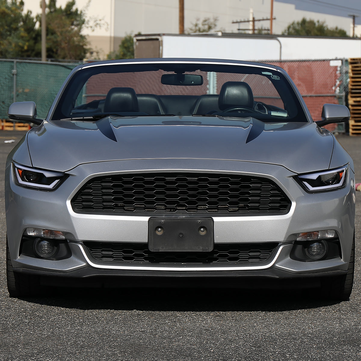 2015-2017 Ford Mustang / 2018-2020 Mustang Shelby LED Bar Xenon HID Projector Headlights (Matte Black Housing/Clear Lens)