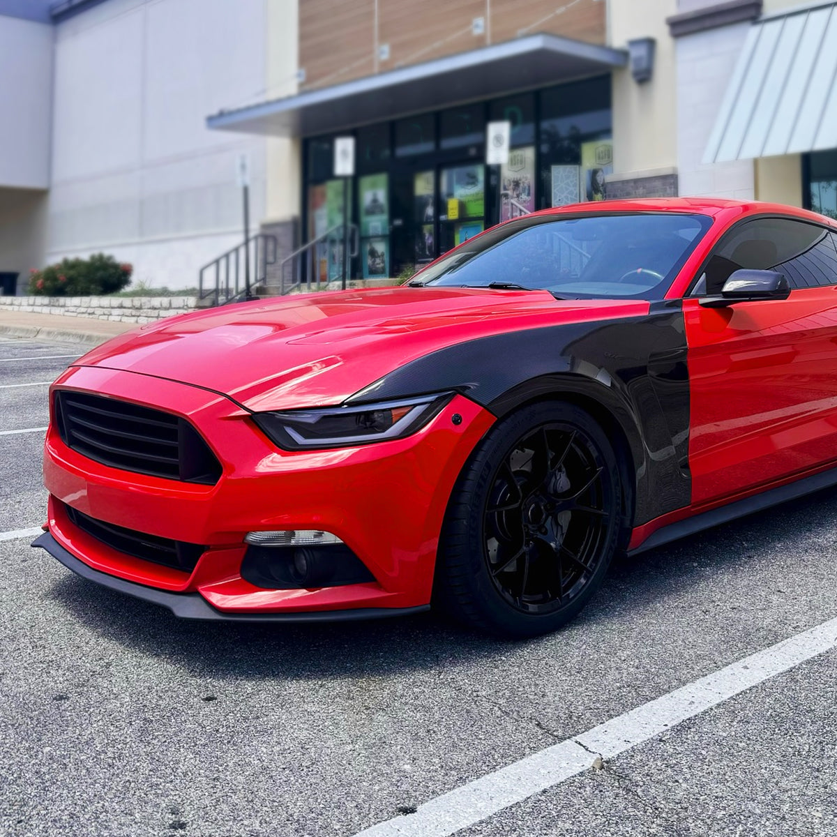 2015-2017 Ford Mustang/2018-2020 Mustang Shelby HID/Xenon Switchback Sequential LED Turn Signal Projector Headlights (Matte Black Housing/Clear Lens)