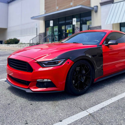 2015-2017 Ford Mustang/2018-2020 Mustang Shelby HID/Xenon Switchback Sequential LED Turn Signal Projector Headlights (Matte Black Housing/Clear Lens)