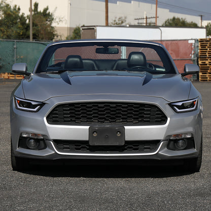 2015-2017 Ford Mustang/2018-2020 Mustang Shelby HID/Xenon Switchback Sequential LED Turn Signal Projector Headlights (Matte Black Housing/Clear Lens)