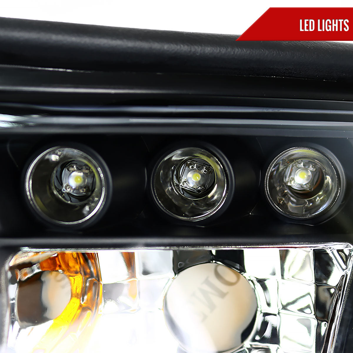 1994-1998 Ford Mustang Dual Halo Projector Headlights (Matte Black Housing/Clear Lens)