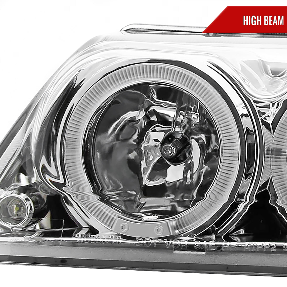 1999-2004 Ford Mustang Dual Halo Projector Headlights (Chrome Housing/Clear Lens)