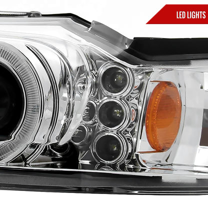1999-2004 Ford Mustang Dual Halo Projector Headlights (Chrome Housing/Clear Lens)