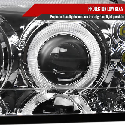 1999-2004 Ford Mustang Dual Halo V2 Projector Headlights (Chrome Housing/Clear Lens)