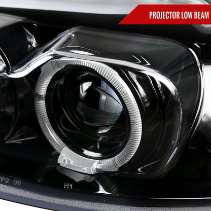 1999-2004 Ford Mustang Dual Halo Projector Headlights (Jet Black Housing/Clear Lens)