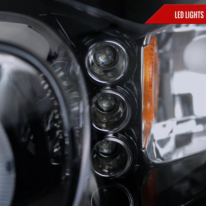 1999-2004 Ford Mustang Dual Halo Projector Headlights (Glossy Black Housing/Smoked Lens)