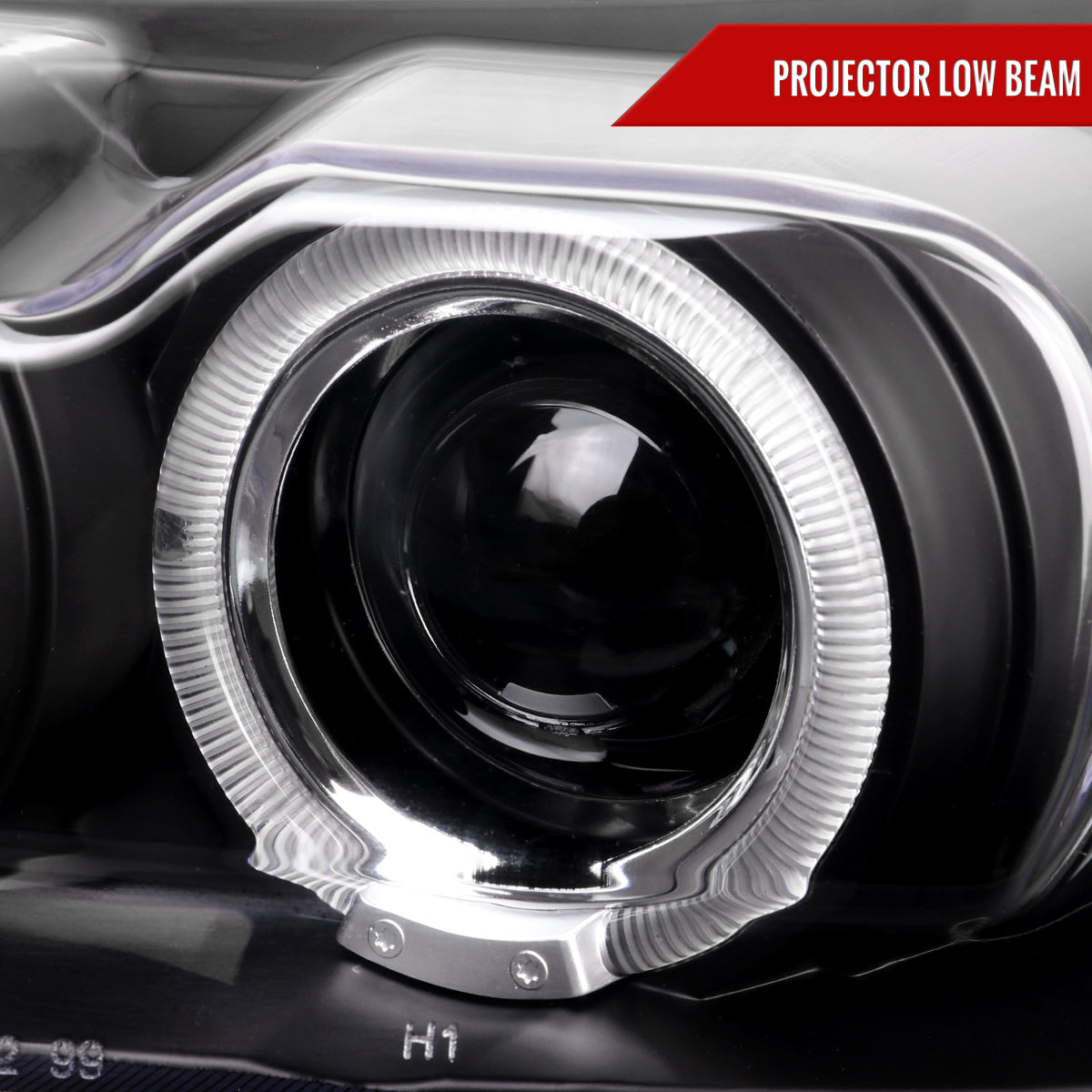 1999-2004 Ford Mustang Dual Halo Projector Headlights (Matte Black Housing/Clear Lens)