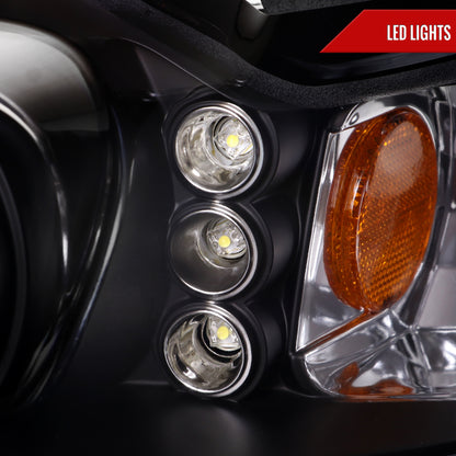 1999-2004 Ford Mustang Dual Halo Projector Headlights (Matte Black Housing/Clear Lens)
