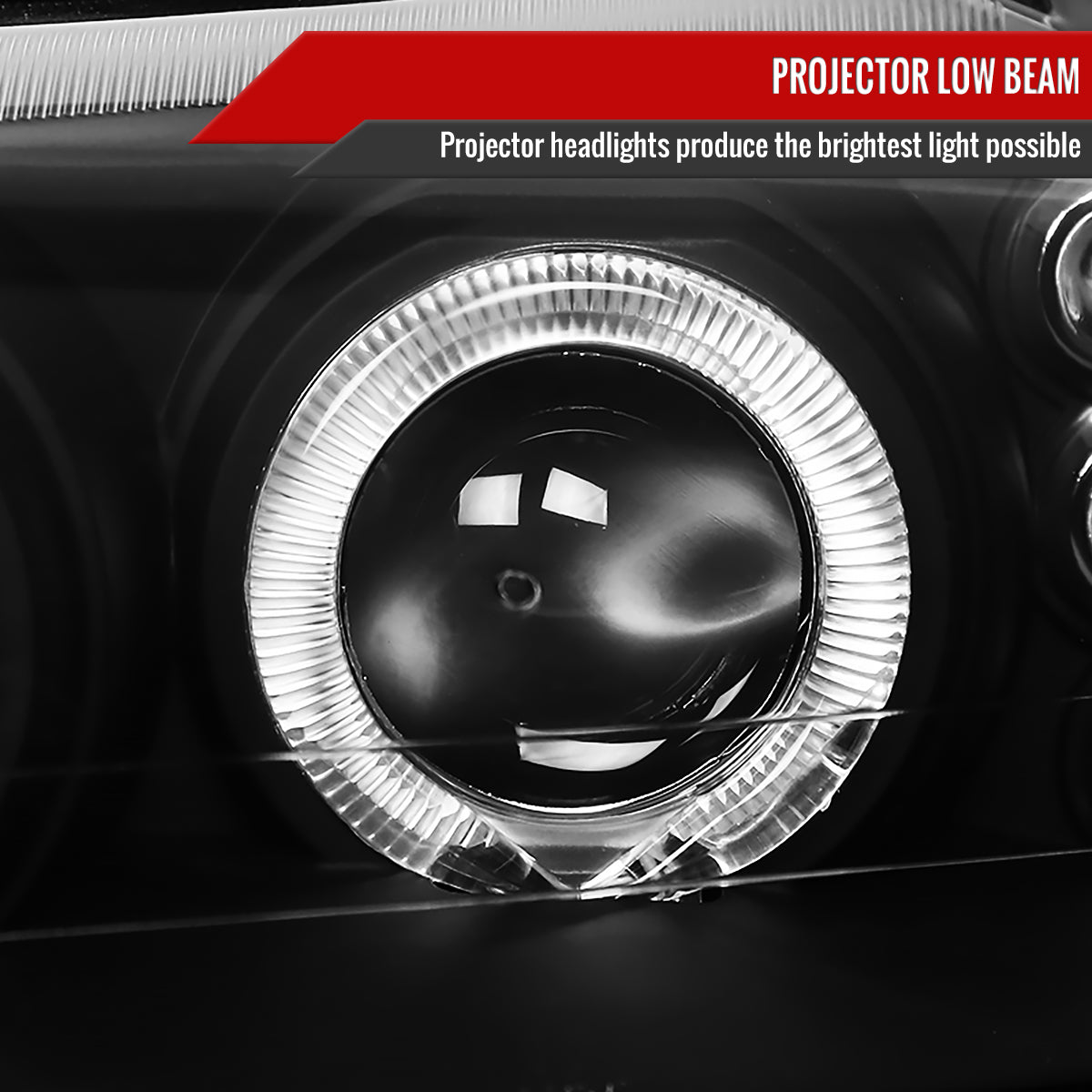 1999-2004 Ford Mustang Dual Halo V2 Projector Headlights (Matte Black Housing/Clear Lens)