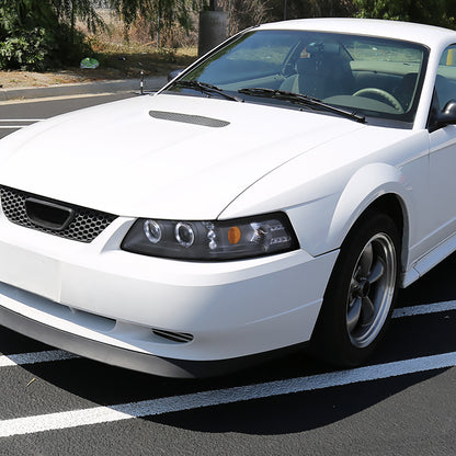 1999-2004 Ford Mustang Dual Halo V2 Projector Headlights (Matte Black Housing/Clear Lens)