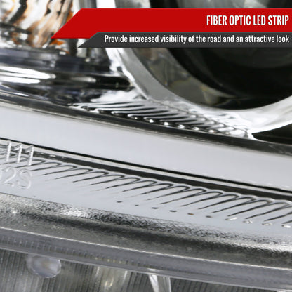 2010-2013 Mazda 3 Projector Headlights w/ LED Light Strip (Chrome Housing/Clear Lens)