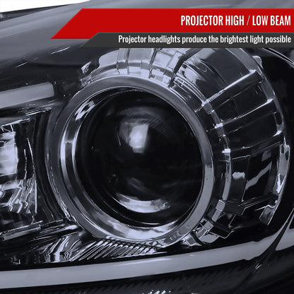 2010-2013 Mazda 3 Projector Headlights w/ LED Light Strip (Glossy Black Housing/Smoked Lens)