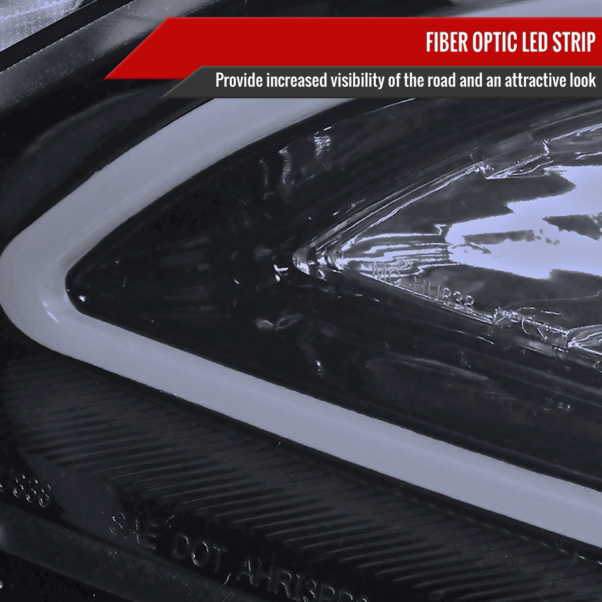 2010-2013 Mazda 3 Projector Headlights w/ LED Light Strip (Glossy Black Housing/Smoked Lens)