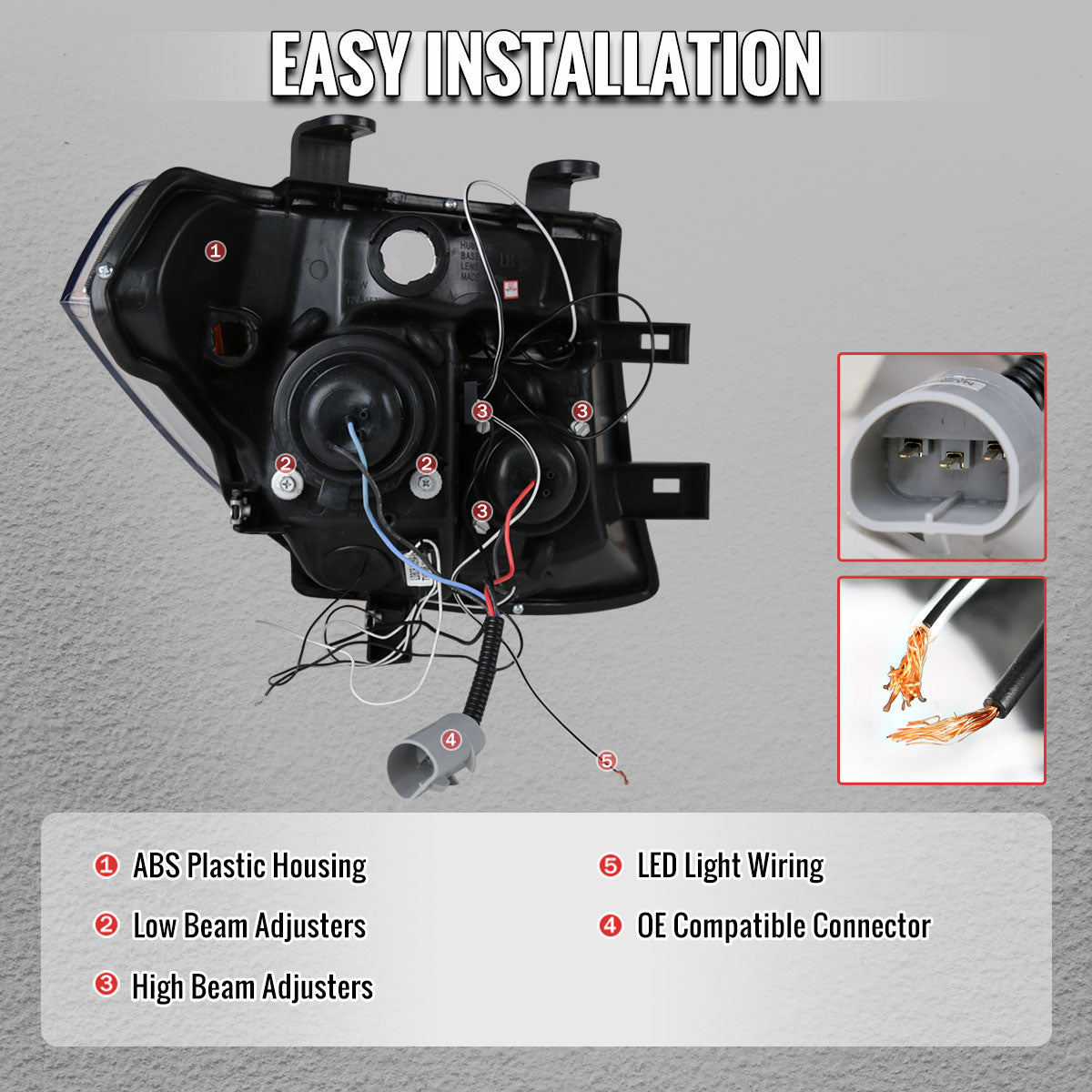 2005-2007 Nissan Pathfinder/ 2005-2008 Frontier Dual Halo Projector Headlights (Matte Black Housing/Clear Lens)