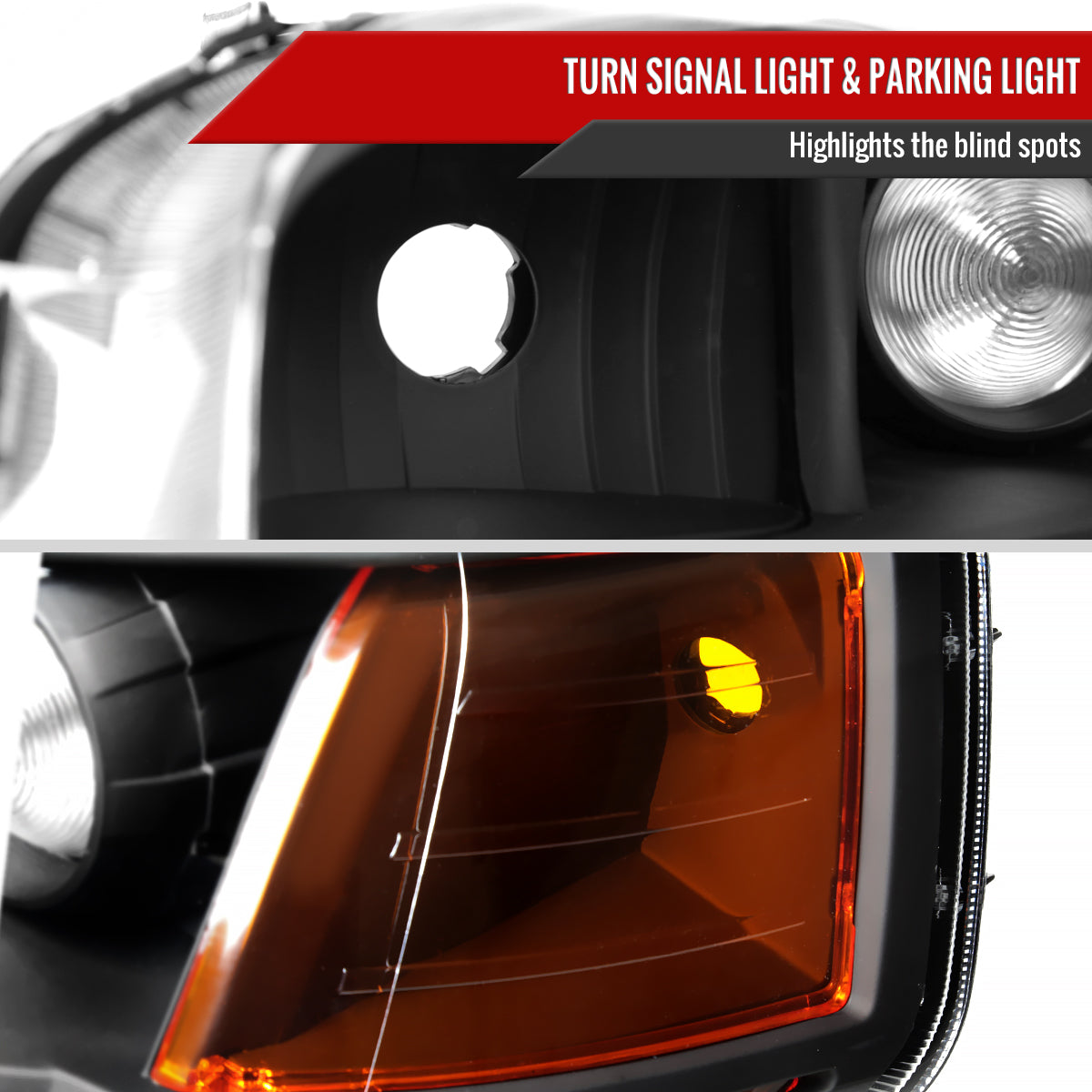 2006-2008 Honda Pilot Projector Style Headlights (Matte Black Housing/Clear Lens)